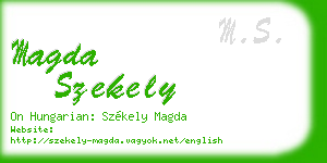 magda szekely business card
